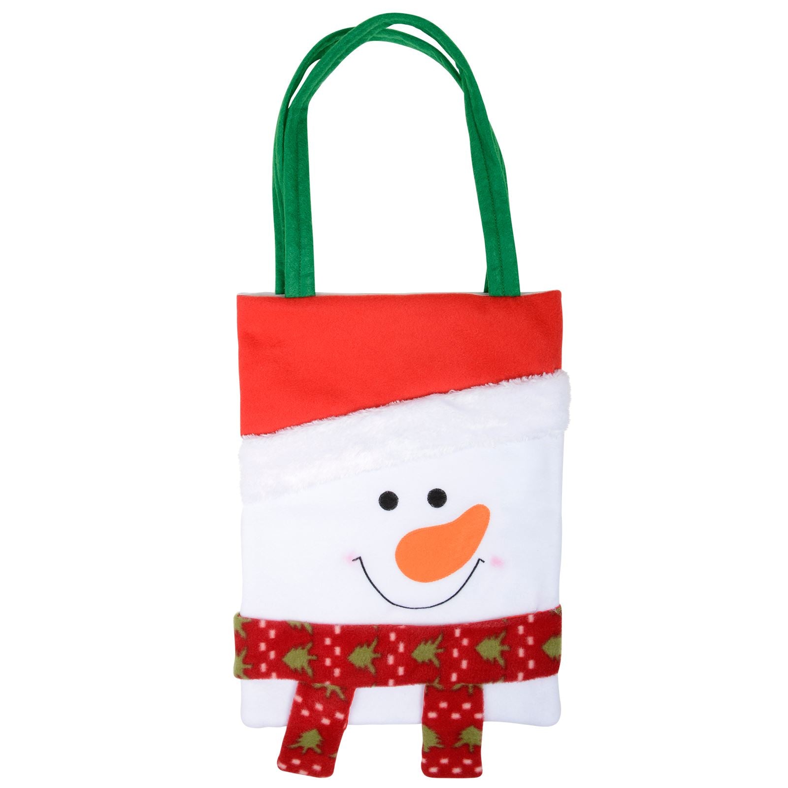 Mr Crimbo Felt Novelty Snowman Christmas Gift Bag With Scarf - MrCrimbo.co.uk -XS3703 - -christmas gift bag